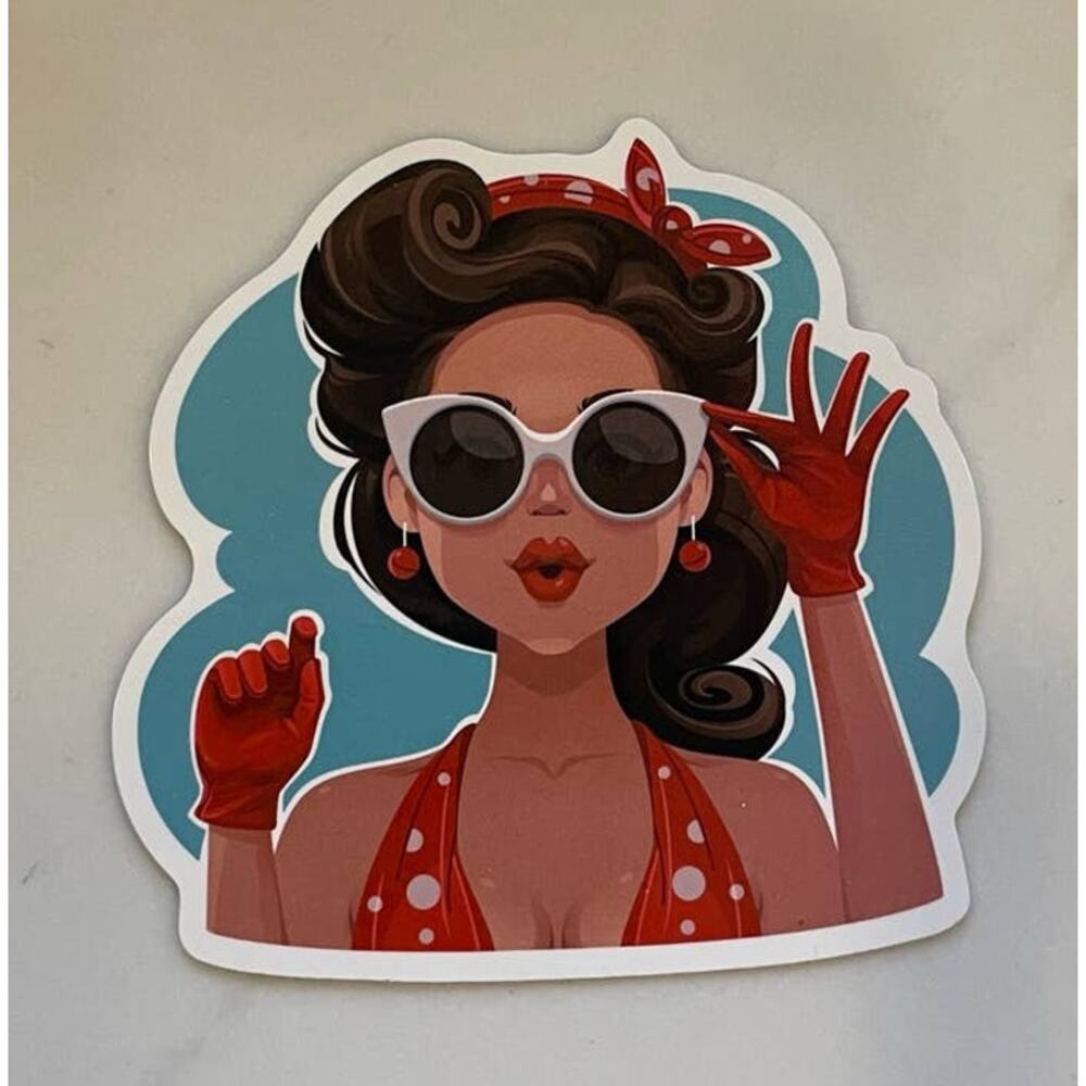 Classy Girl in Red Sticker